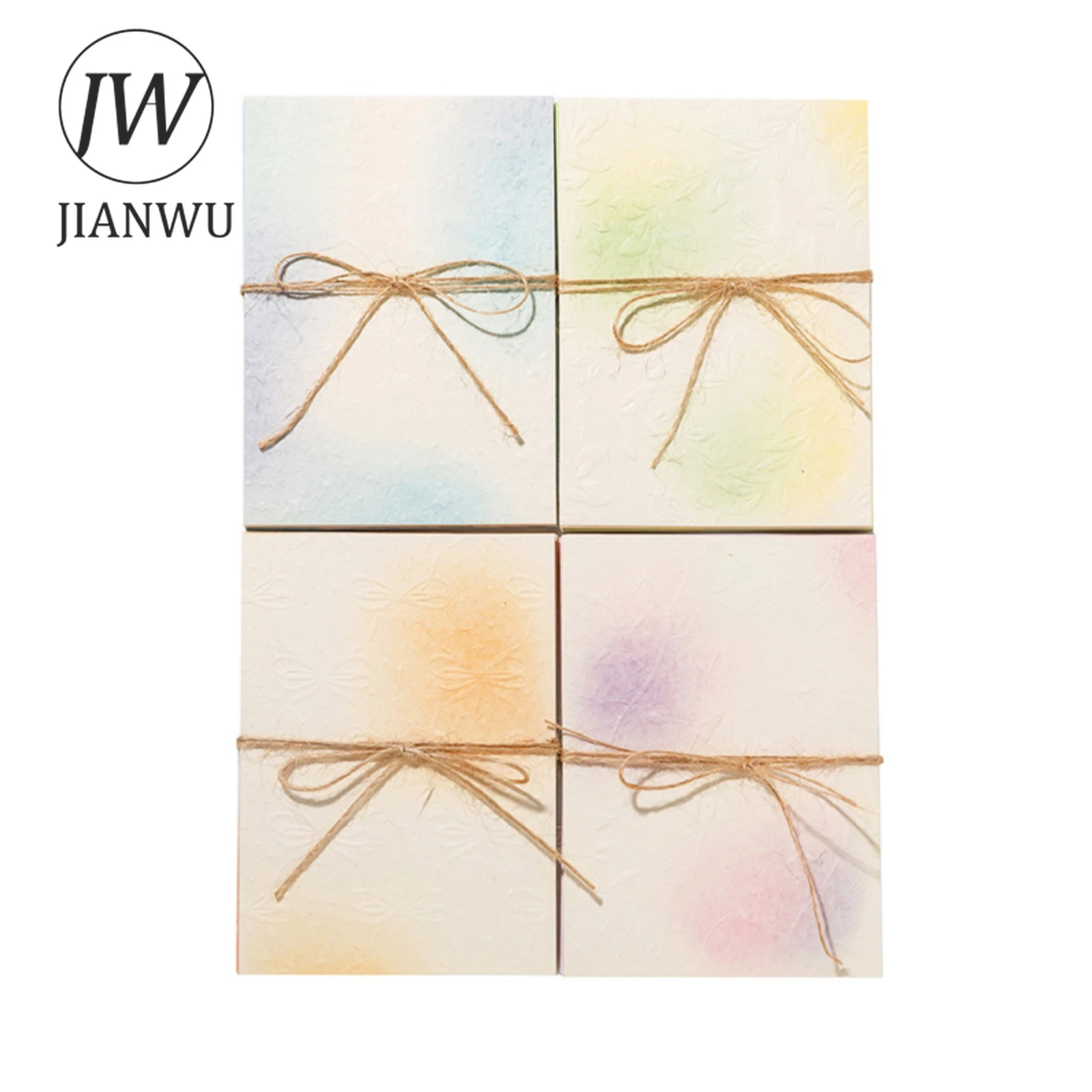 JIANWU Color Blush Series Vintage Watercolor Smudged Texture Collage Memo Pad Material Paper Creative DIY Journal Stationery