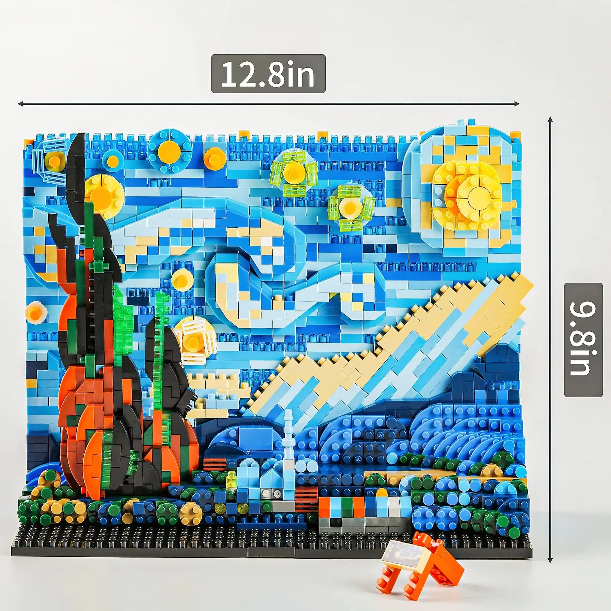 1858Pcs The Starry Night Building Blocks Model Van Gogh Display Micro Mini Building Kits Toy Adult Home Decor DIY Set Kids Gifts