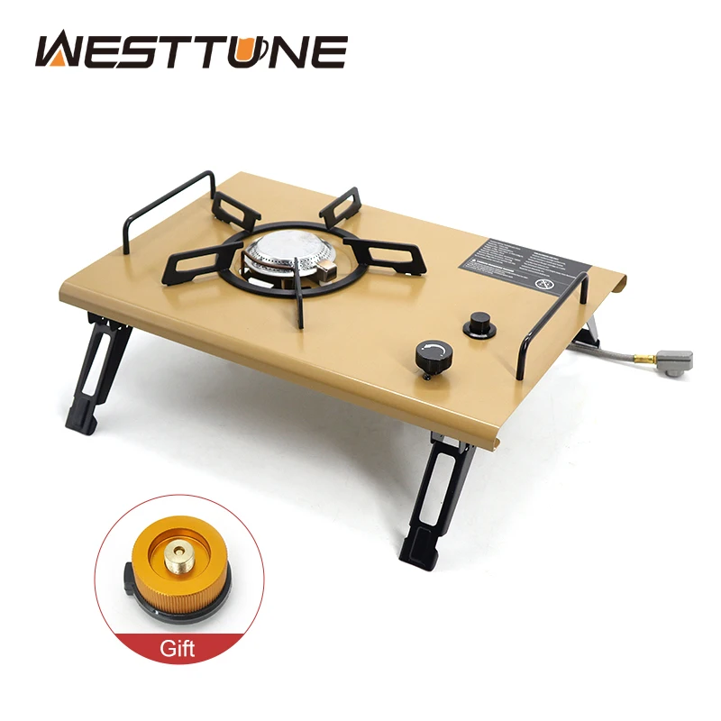 WESTTUNE Camping IGT Stove 4000W High Power Gas Stove Folding Portable Gas Burner Compatible with IGT Table for Outdoor Cooking 