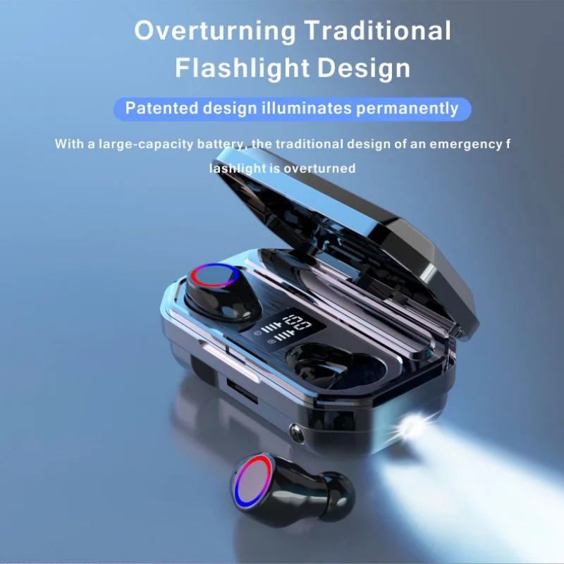 

Explosive New Wireless Sports High-end Noise Reduction Ultra-long Endurance Earphone Waterproof LED Headphone High Quality Earbu