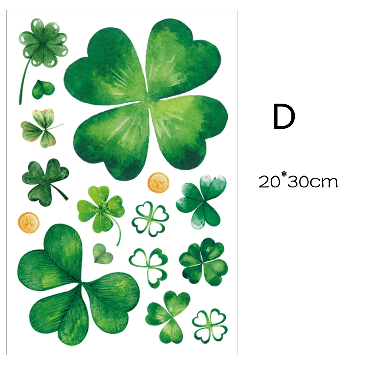 1/5Pc St. Patrick\'s Day Theme Double-Side Window Stickers Shamrock Wall Sticker for Home Irish Saint Party Background Decoration