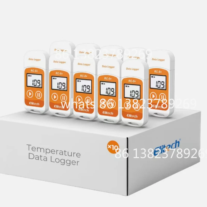 

10pcs Elitech RC-5+ PDF USB Temperature Data Logger Reusable digital Recorder For Refrigeration Cold Chain Transport 32000 Point
