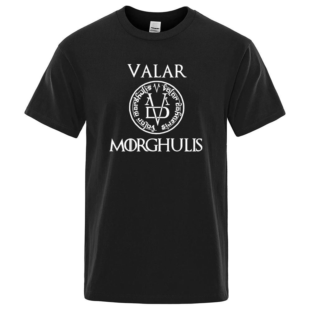 Casual Men's T-Shirt A Song of Ice and Fire T Shirt Valar Morghulis Print T-Shirts Summer Cotton Short Sleeve Breathable Clothes