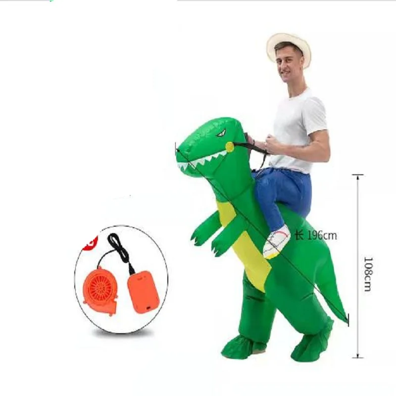 

Взрослый зеленый надувной костюм динозавра, красный костюм динозавра на Хэллоуин для мужчин и женщин, праздничное нарядное платье, прогулочный динозавр, косплей