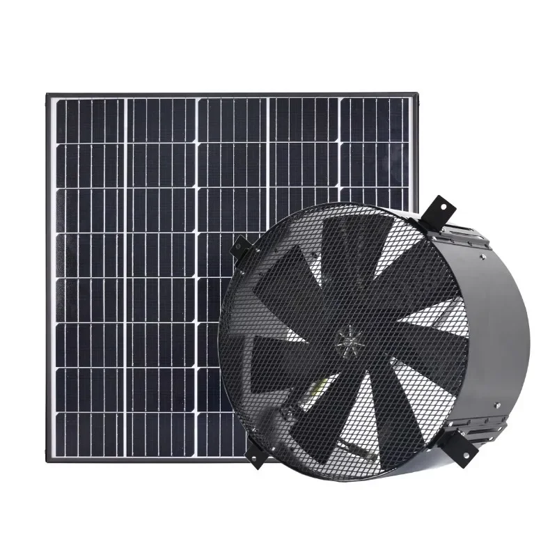 

Solar Gable Vent Exhaust Fan DC Motor Wall Mount Air Conditioning System Solar Energy Industrial Fan for Greenhouse Poultry Farm