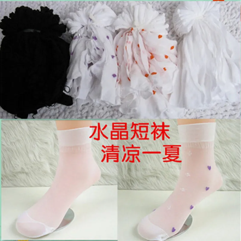 2024 New Cheap Kids Socks For Children Summer Crystal Transparent Cotton Girls Flowers Lace Socks Accessories