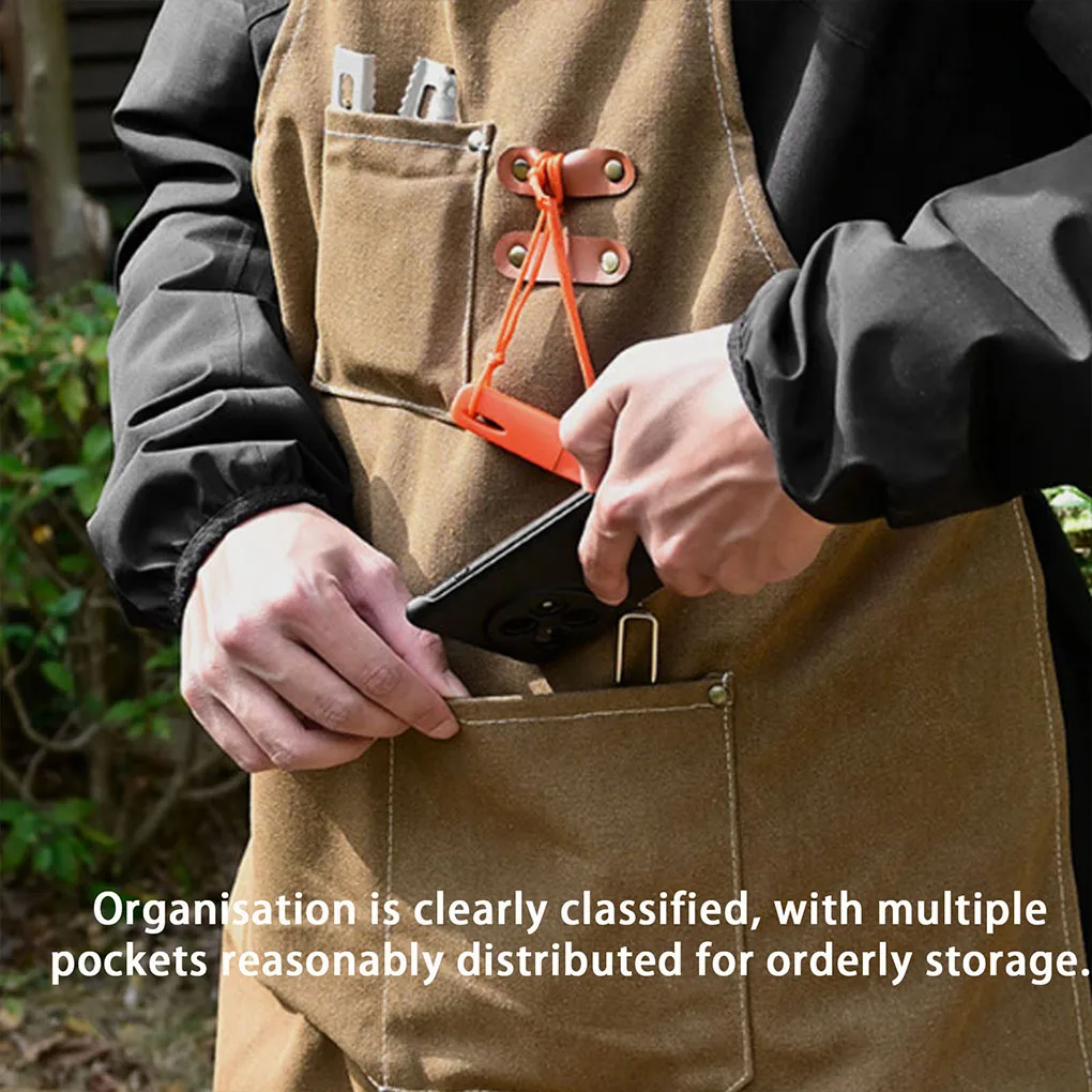 

Новый бытовой холщовый фартук, маслостойкий, можно протирать руки, кухонный фартук для приготовления пищи для мужчин, женщин и взрослых с карманами для инструментов, модный фартук для кофе