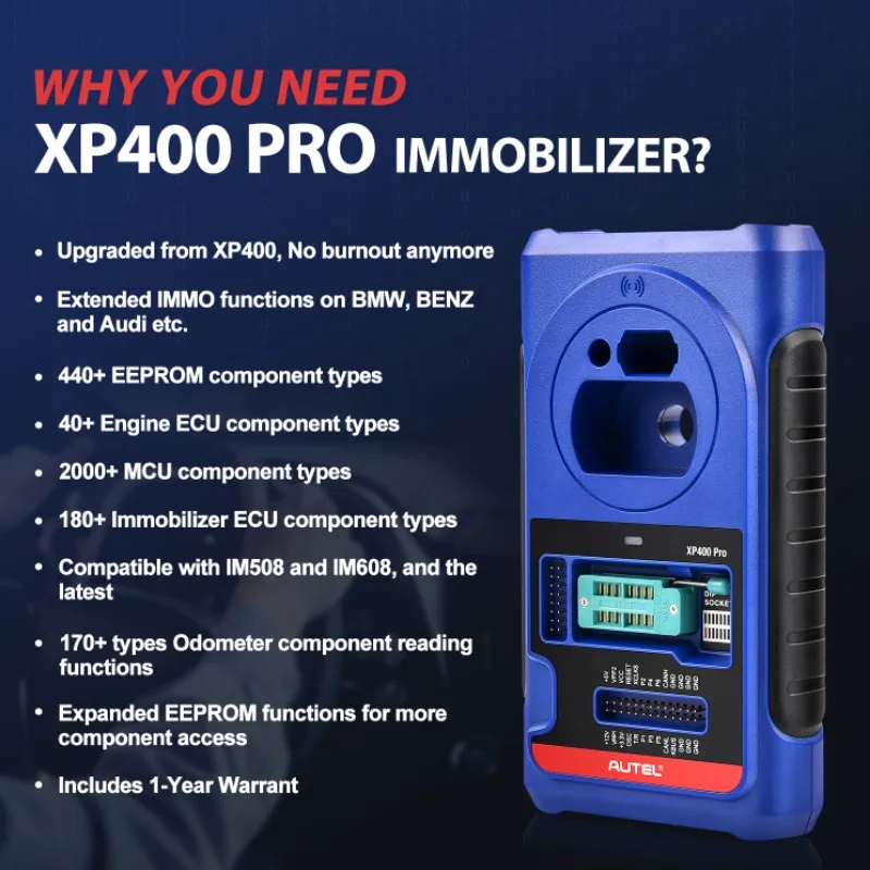 2024 Newest Autel XP400Pro Key Programming Accessory Tool Working with IM508, IM608, IM608 Pro, Upgraded Ver. of XP400