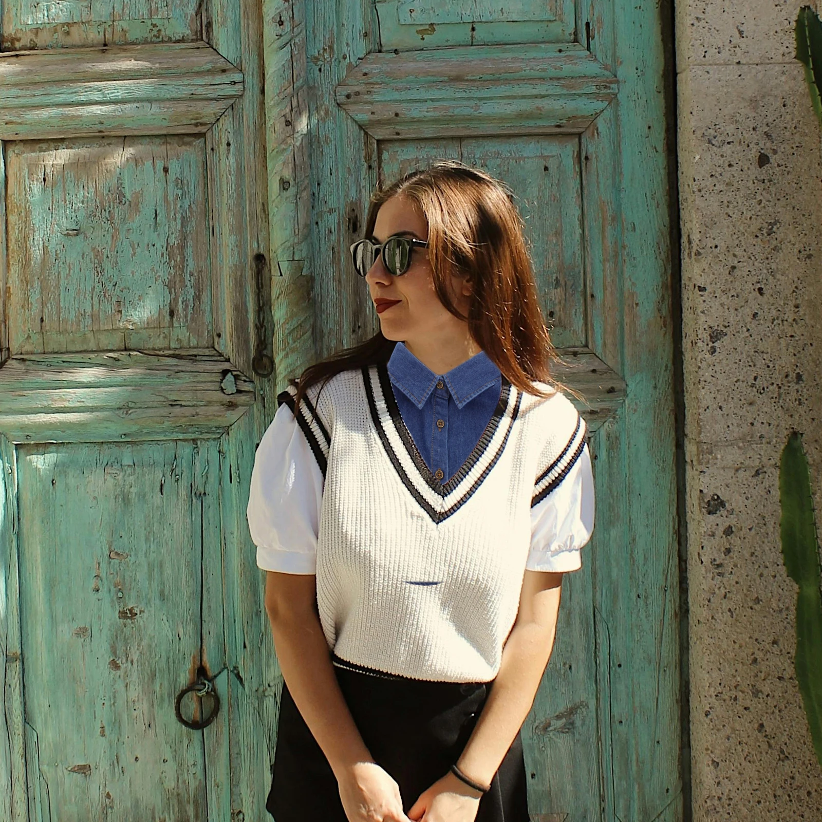 

Denim Fake Collar For Women Detachable Faux Shirt Dickey Stylish Half Blouse Accessory Blue Collar Fashion Layering Piece