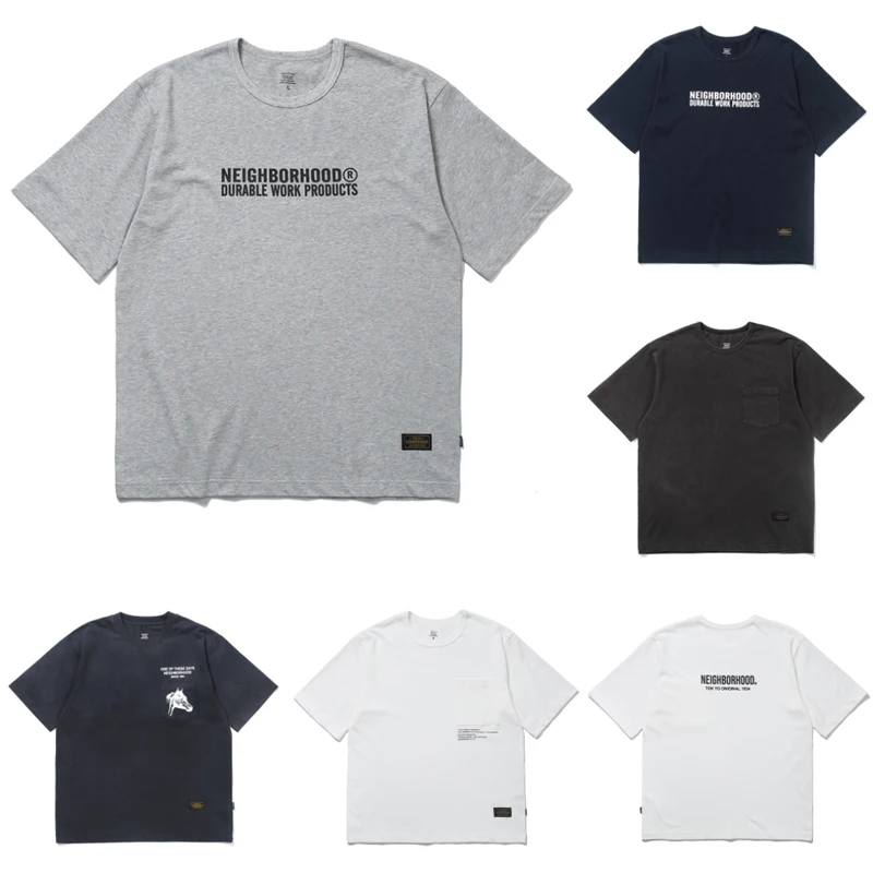

New Summer NBHD T-shirt Men Women Casual Round Neck Tops High Quality Simple Printed Short-sleeve Tee