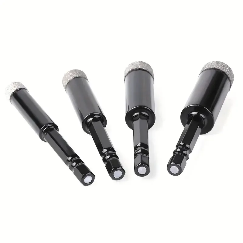 Diamante brocas secas soldadas, liberação rápida, haste sextavada, furo viu cortador para granito cerâmico do mármore da porcelana, núcleo do tijolo