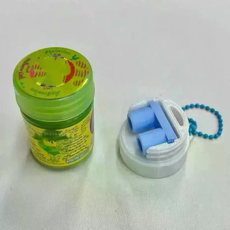 Folding Herbal Inhalant Inhaler Cap Mini Essential Oil Perfume Inhaler Dispenser Bottle Thai Traditional Nasal Can Inhaler