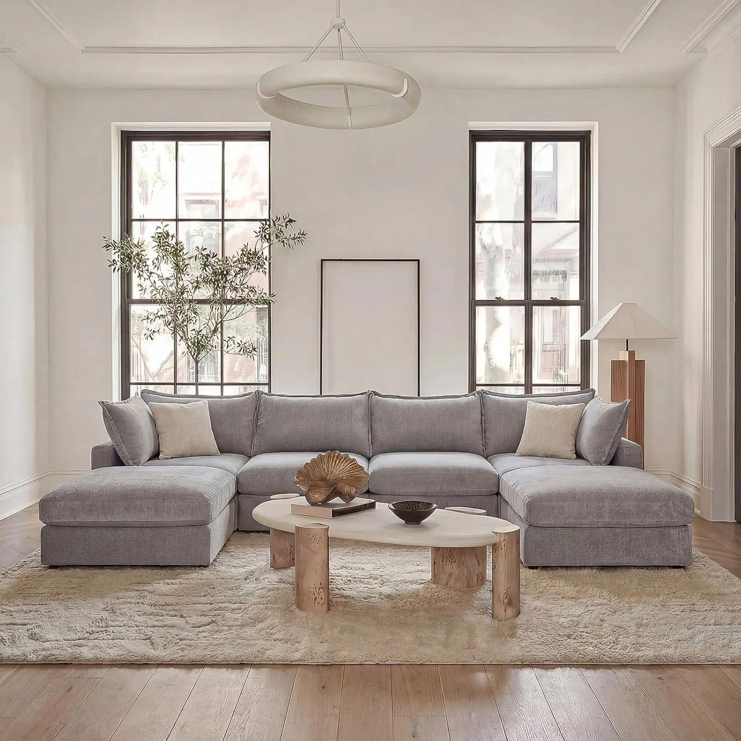 

158" Oversized Modular Sectional Sofa, Down Filled Couches for Living Room, U Shaped Sectional Couch with 2 Storage, Customized