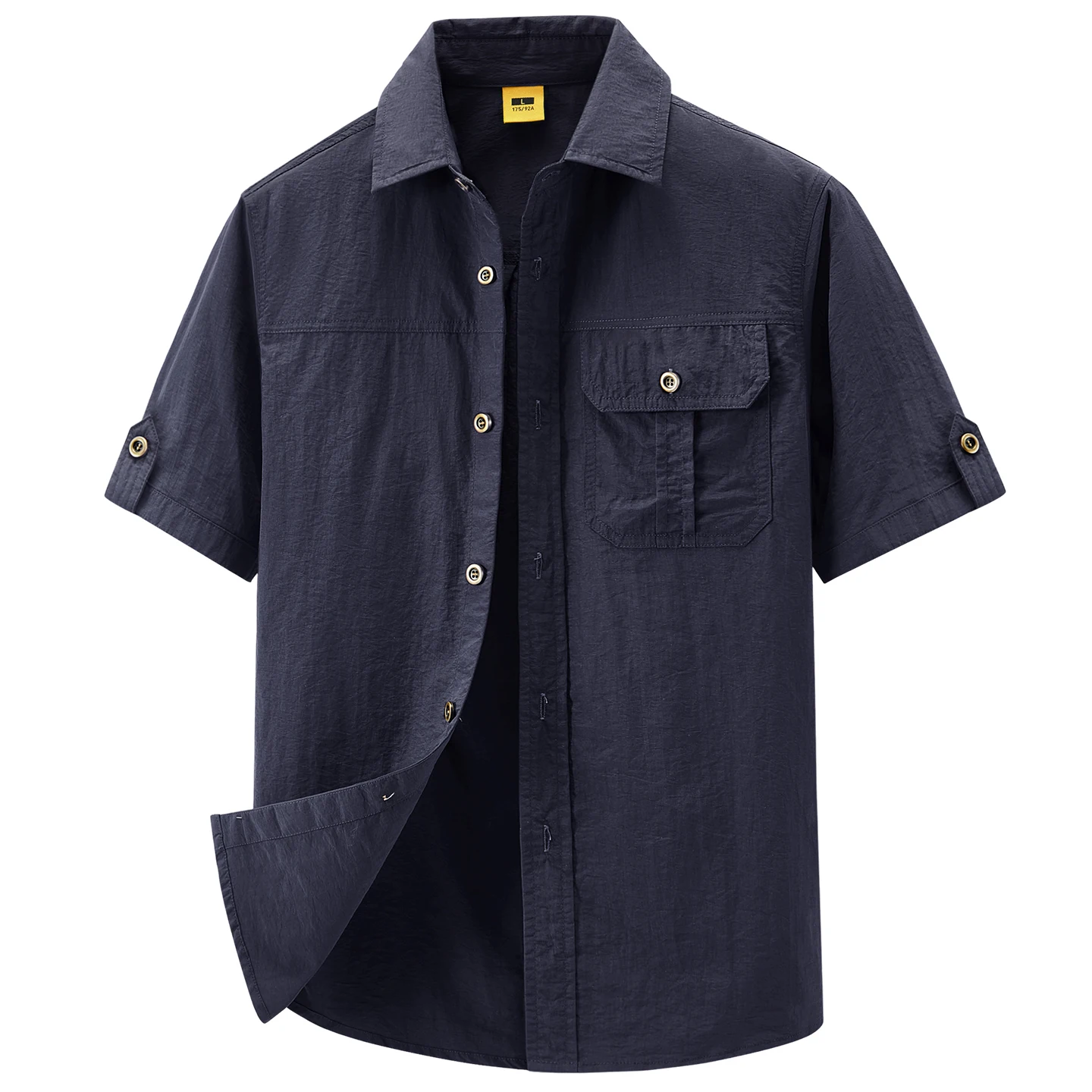 High Quality Men Summer Short Sleeve Shirt Loose Fit Casual Oxford Cloth Button Down Top Middle Aged Outdoor Breathable 2026 New