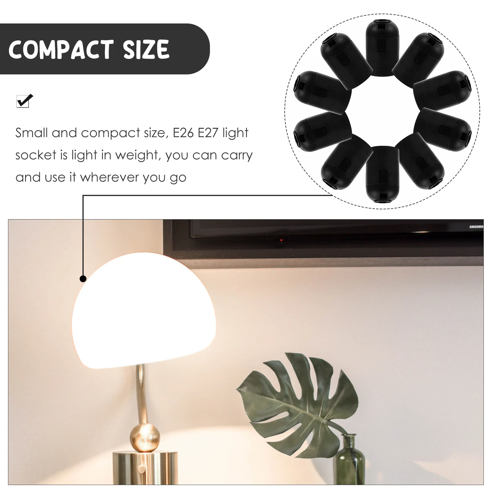 

10 шт. светодиодный цоколь E26/E27, держатель лампы, термостойкий комплект для ремонта лампы «сделай сам», для декора домашнего офиса, наружного использования