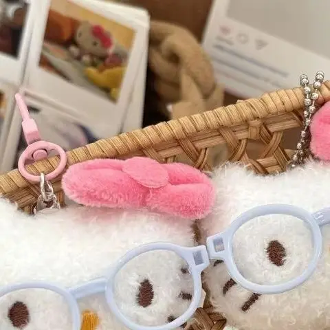 

1/2Pcs Kawaii Sanrio Plush Hello Kitty Keychain Women Bag Pendant Decoration Accessories Cartoon Kitten Stuffed Doll Key Ring