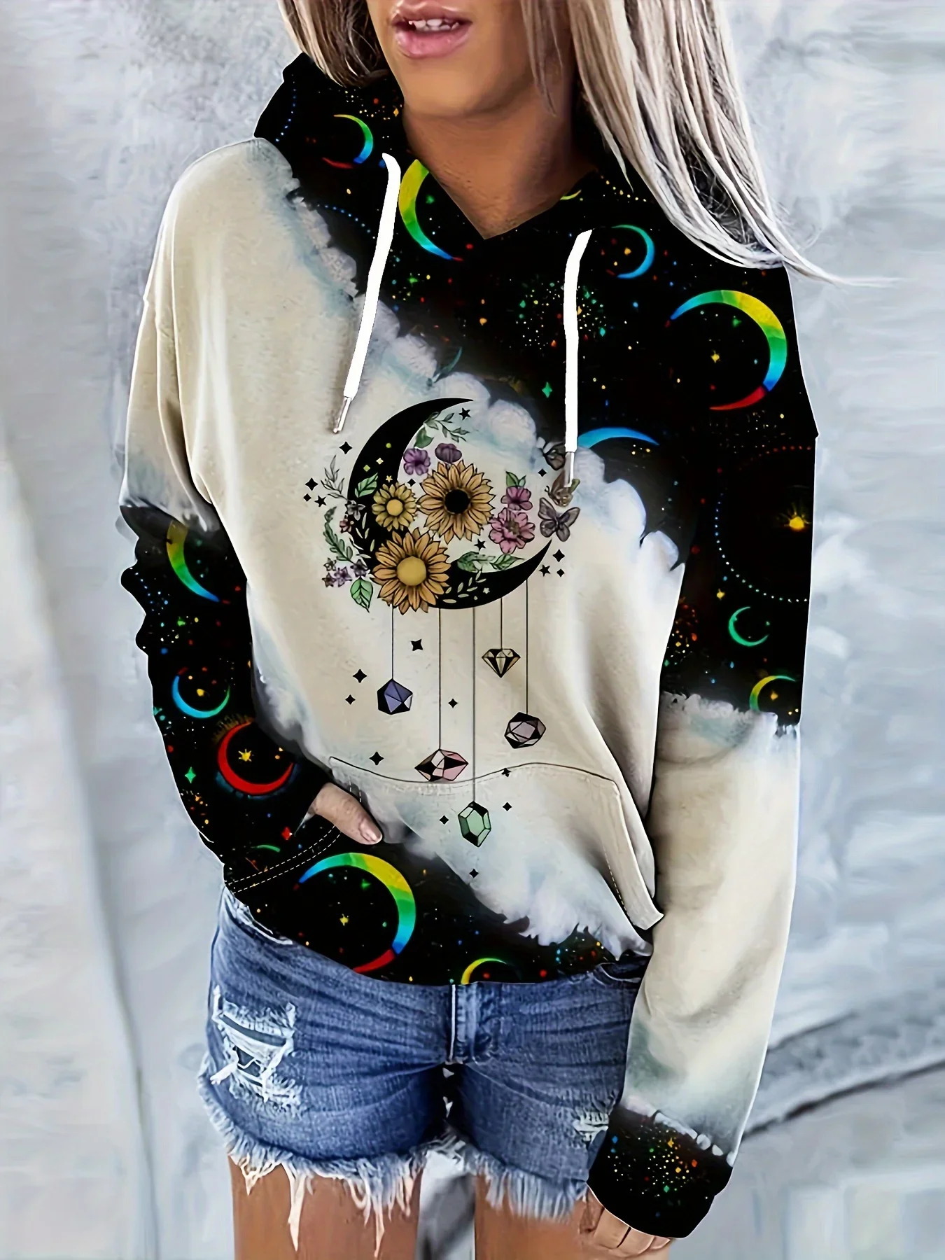 3D Printing Autumn New Women\'s Sweater Fashion Versatile Casual Commuting Sister Outfit