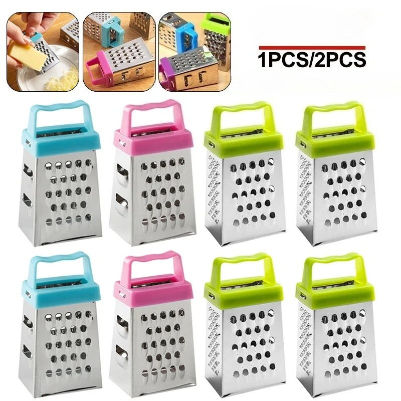 Stainless Steel Mini Four-Sided Grater Planer Non-slip Handle Multifunctional Peel Cutter Fruit Ginger Garlic Grater Kitchen