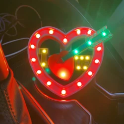 Truck warning  flashing 12V LED Atmosphere Flickering Strobe Heart Light RGB Colorful Lamp Christmas Interior Decor Lamps