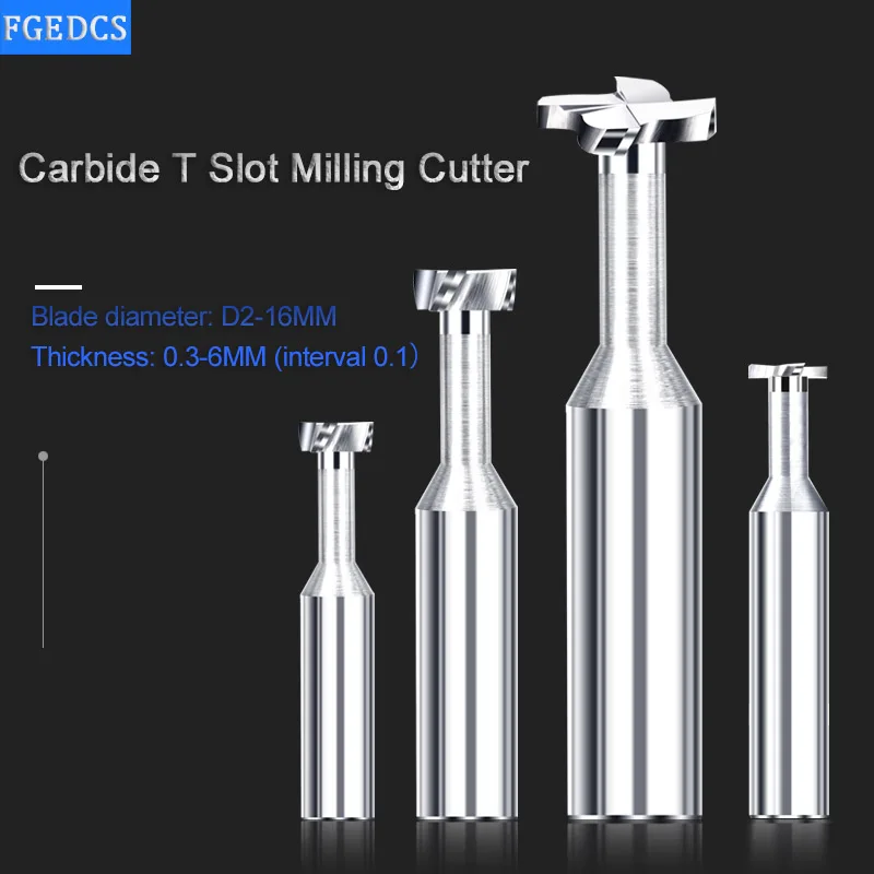 Carbide T Slot Milling Cutter Tungsten Steel End Mills CNC Cutter Tools For Metal Aluminum Copper 8mm 10mm 12mm 14mm 16mm 0.3H6H