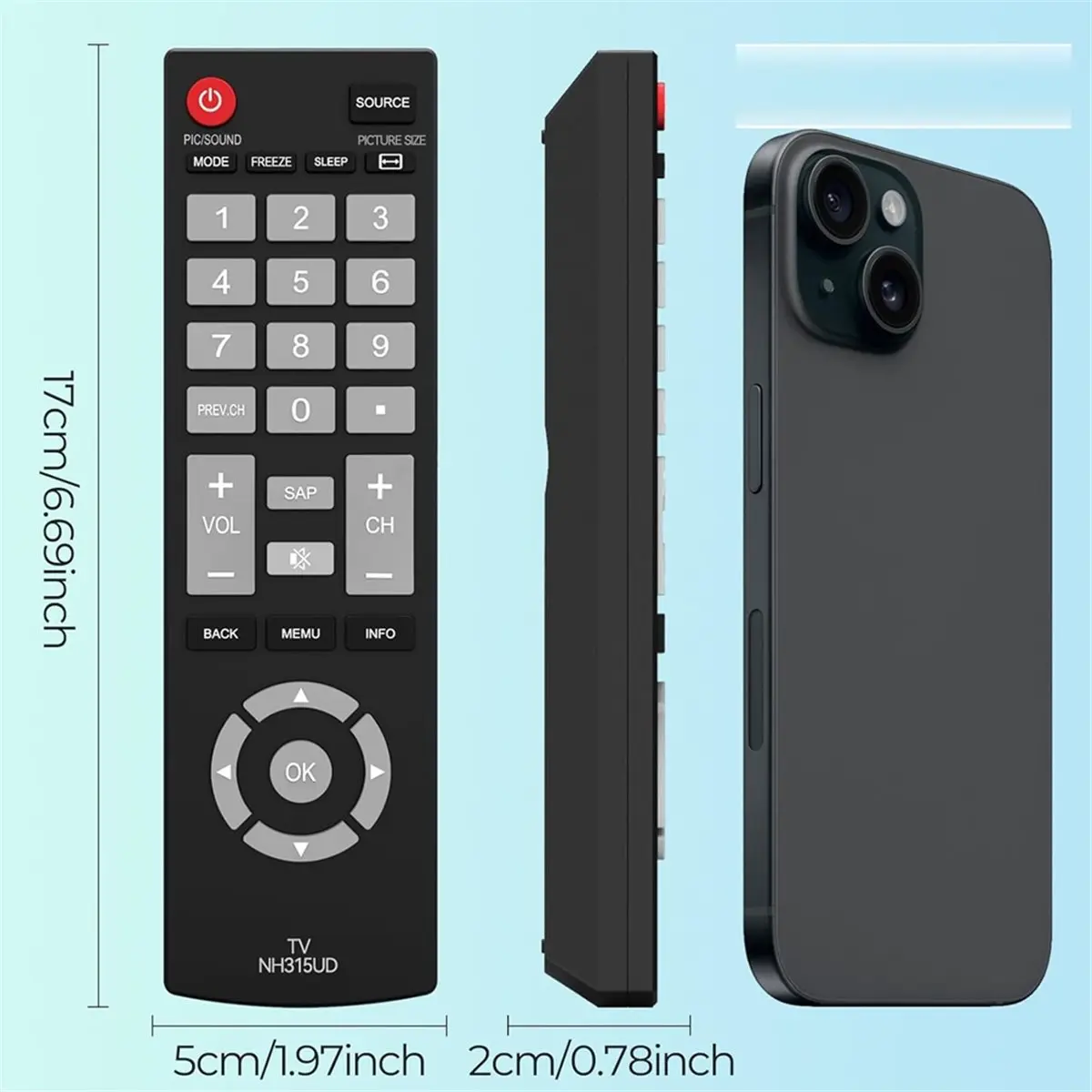 TV Remote Control, Universal TV Remote NH315UP/NH315UD for LED LCD LCD HDTV Smart , No Setup Needed