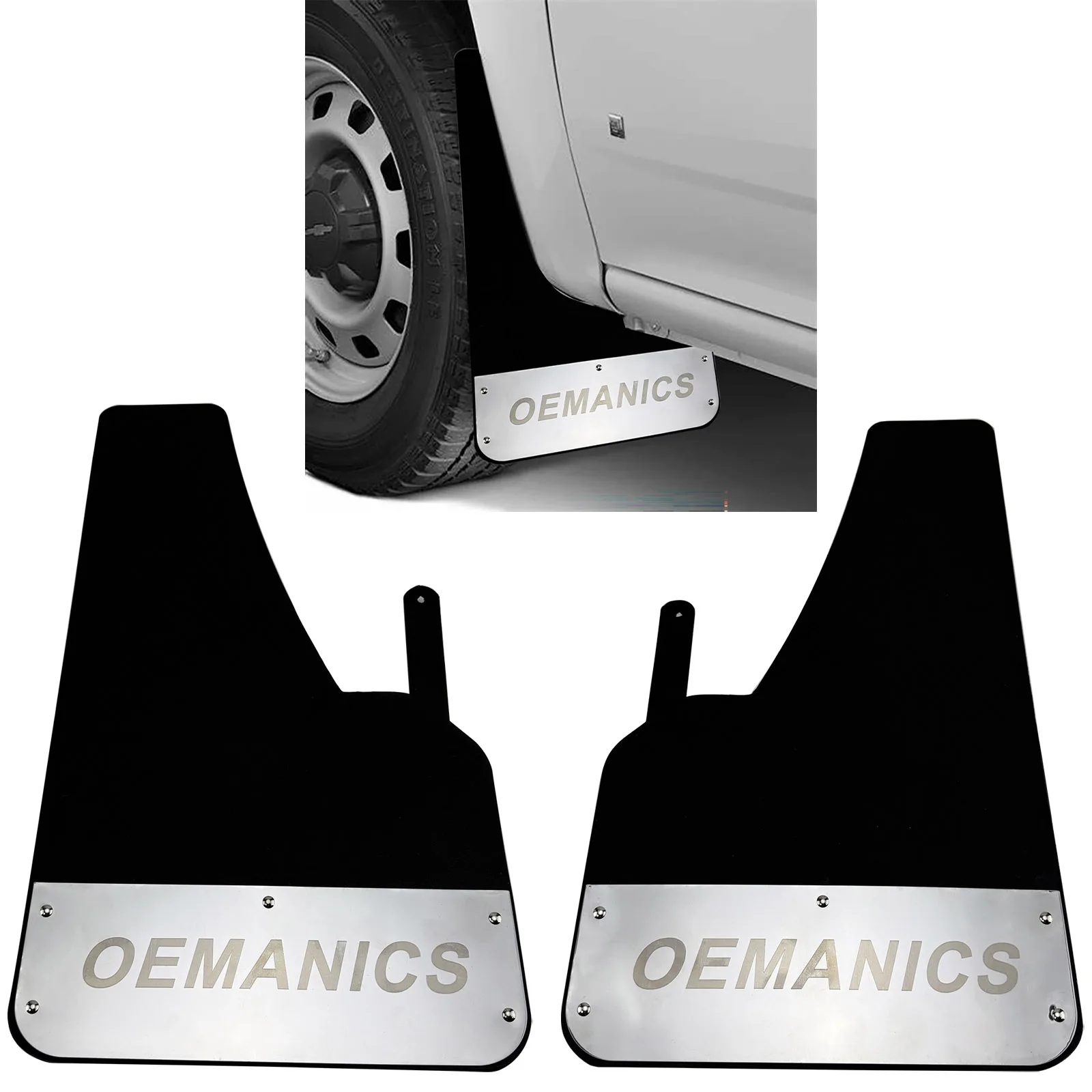 Heavy Duty Universal Mud Flaps, Mudflaps, Splash Guards, Fender Flares, Frente Traseira para Carro, Pickup, SUV, Van, Folha de Aço Inoxidável