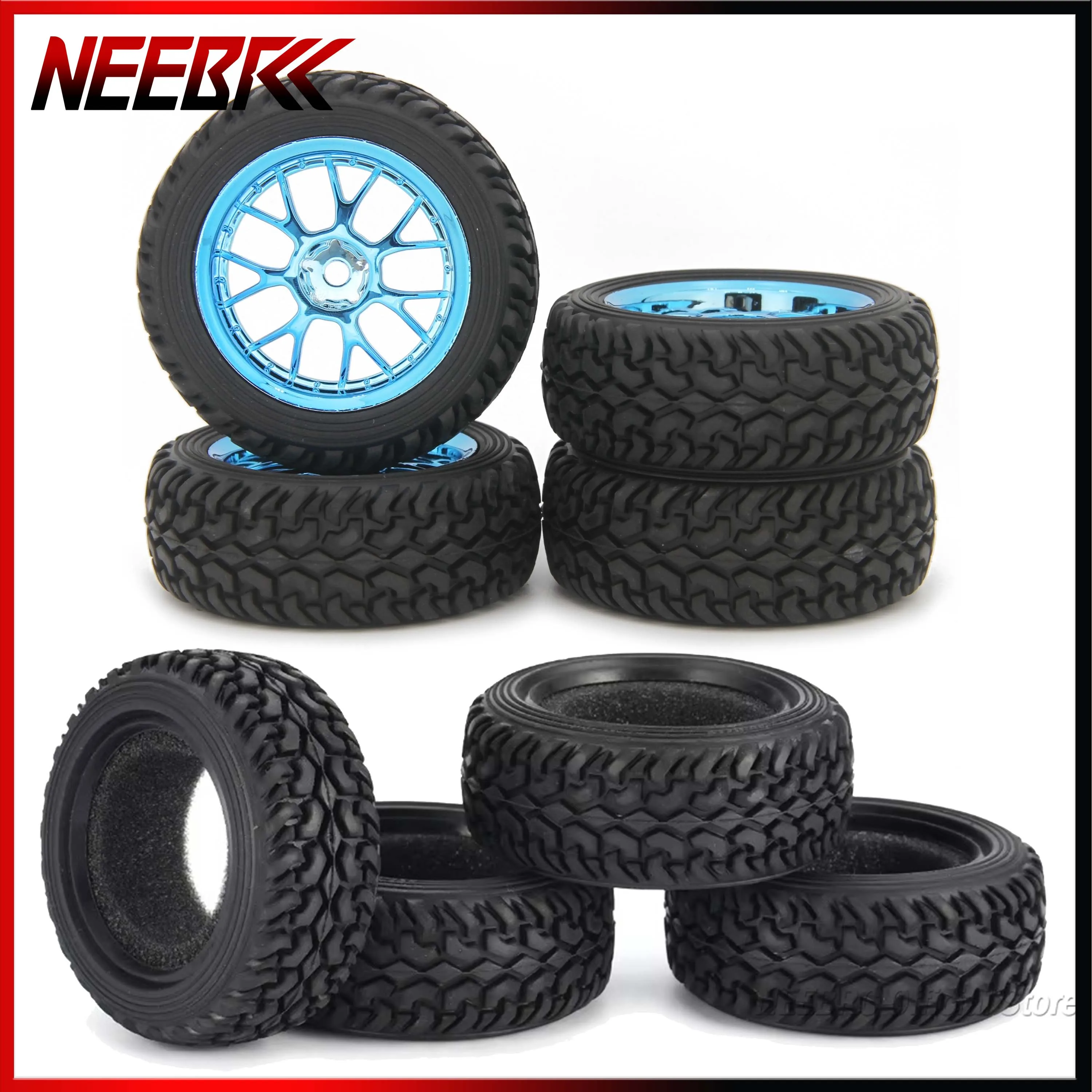 

4pcs 76mm 1.9 inch Off-Road Tires Tyre Rubber Wheels for 1/14 RC Car Climbing HSP HPI Wltoys 144001 Tamiya Kyosho Racing Part