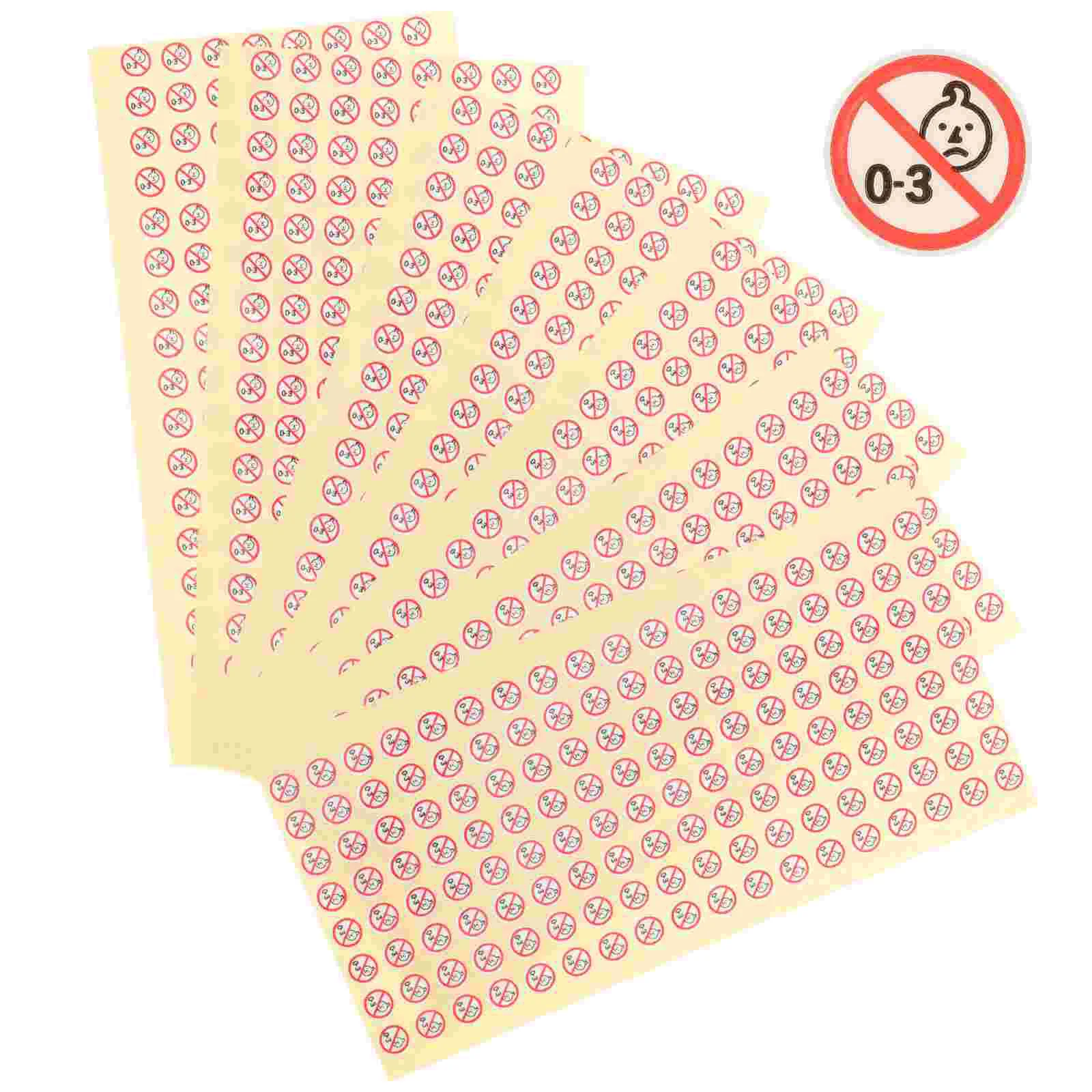 

1000 Pcs Sticker for Home Colorful 0-3 Year Old Baby Prohibited Label Self-adhesive Toy Food 1000pcs (0-3 Years Old) Stickers