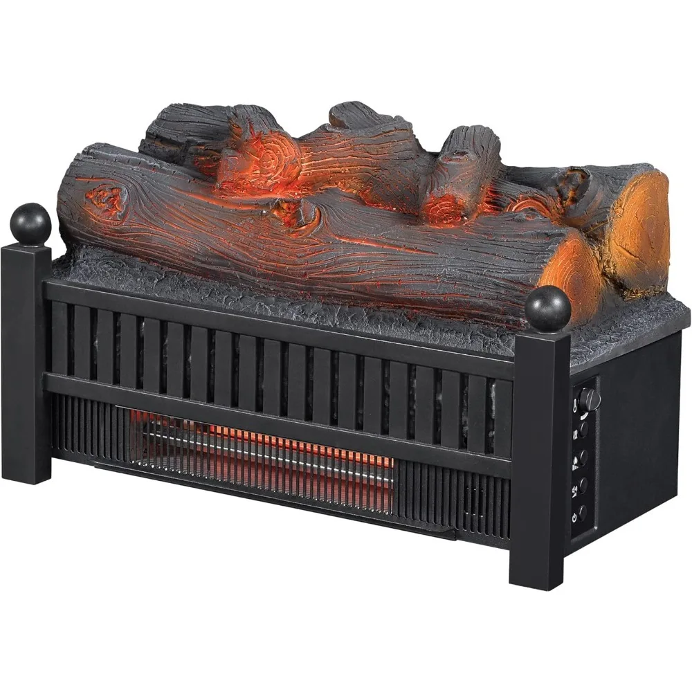 Indoor Heating Electric Fireplace Infrared Quartz Electric Wood Heater with Crackling Sound and Remote Control