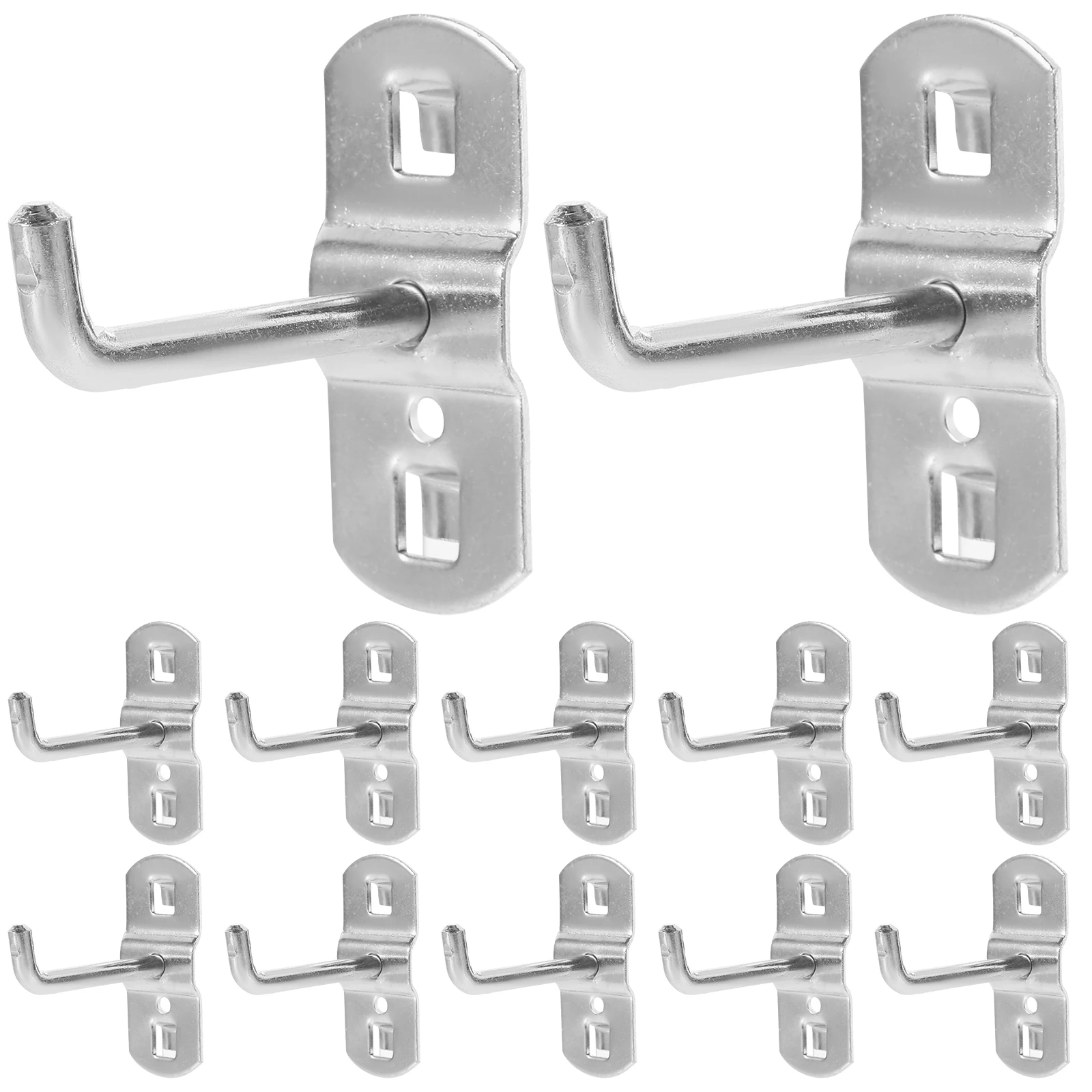 

12 pcs Hardware Hooks Wire Shelving Display Coat Hanger Silver Iron Pegboard Hook Supermarket Storage Solution Household