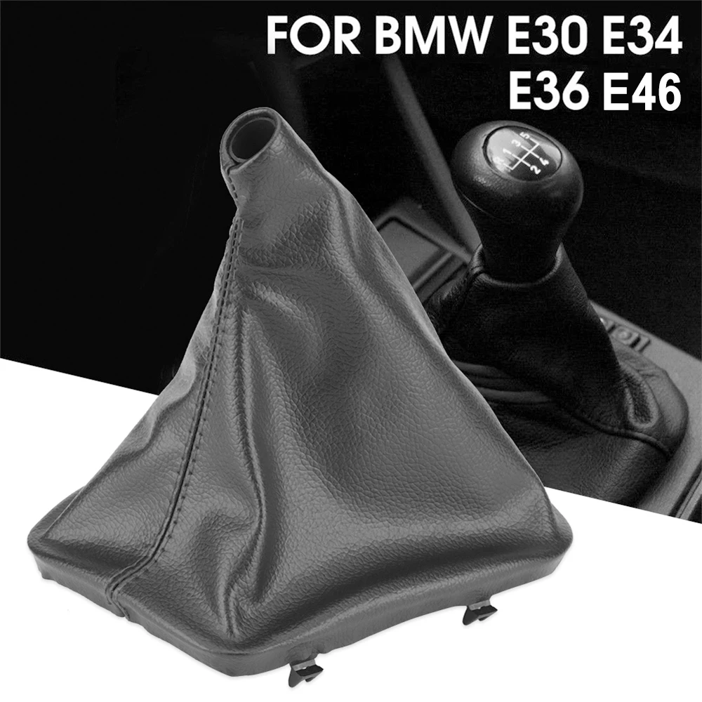 Left Hand Driver Car Gear Stick Shift Knob Gaiter Boot Cover for BMW E30 E34 E36 E46