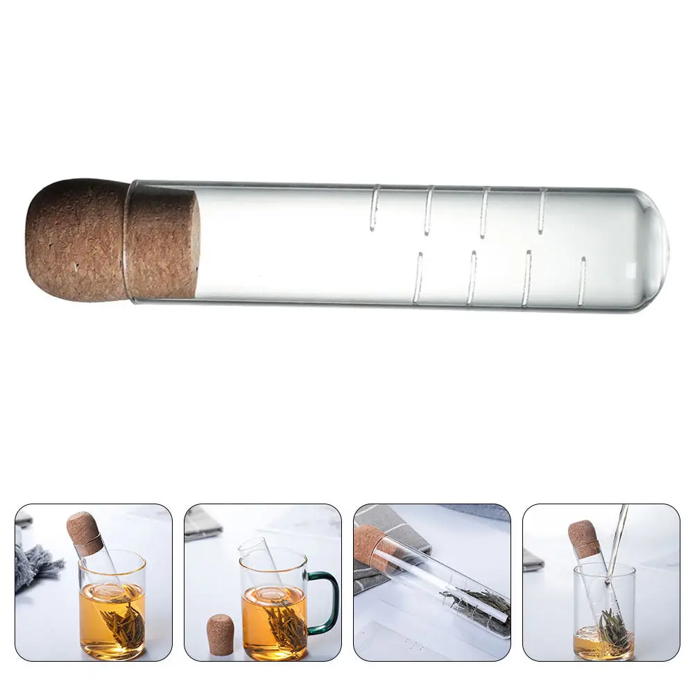 3Pcs Glass Tea Infuser Set Transparent Test Tube Style Loose Leaf Steeper for Use Reusable Tea Strainer Infuser