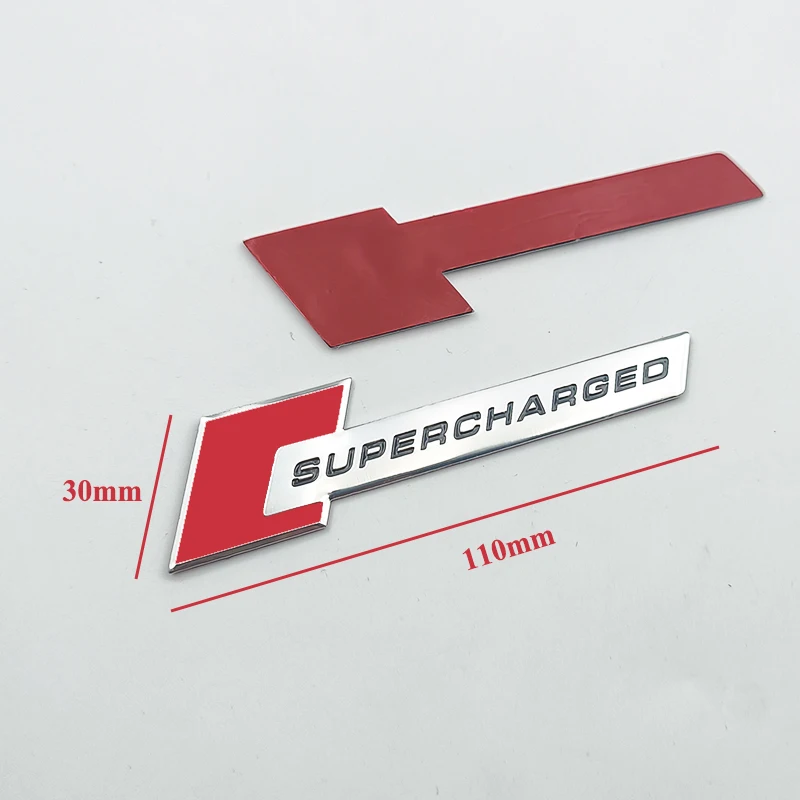 3D Aluminum Logo Supercharged Emblem Car Rear Trunk Fender Badge Stickers Decal For A3 A4 A5 A6 A7 A8 Q3 Q5 Q7 Accessories