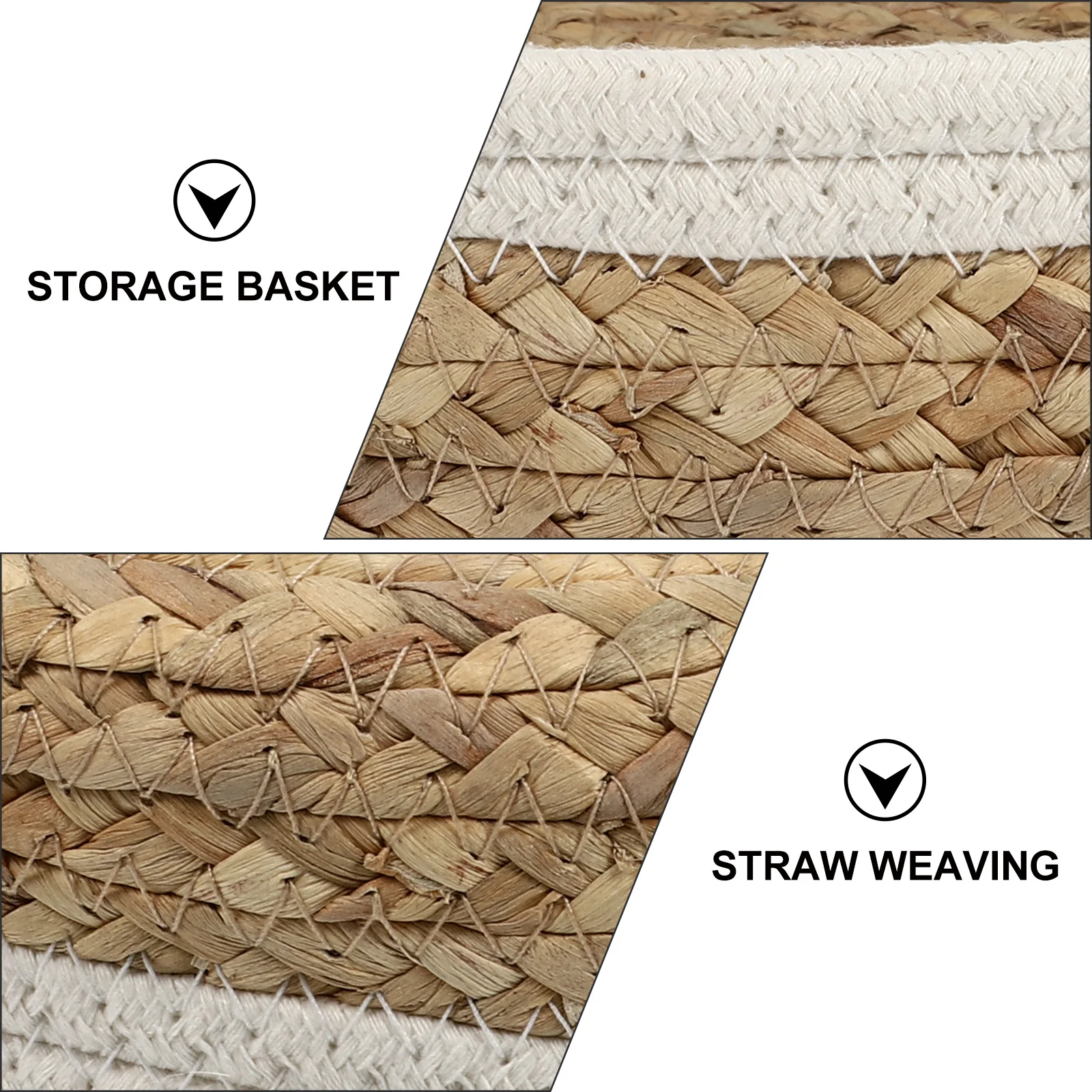 

1Pcs Woven Straw Storage Basket Assorted Color Fruit Storage Container Kitchen Pantry Sundries Holder Home Decorative Basket