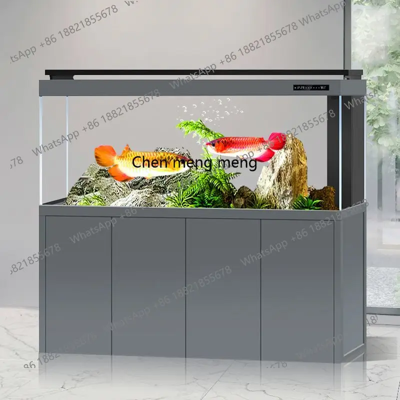 

New gold crystal ultra-white glass fish tank household living room bottom filter floor medium and large water box