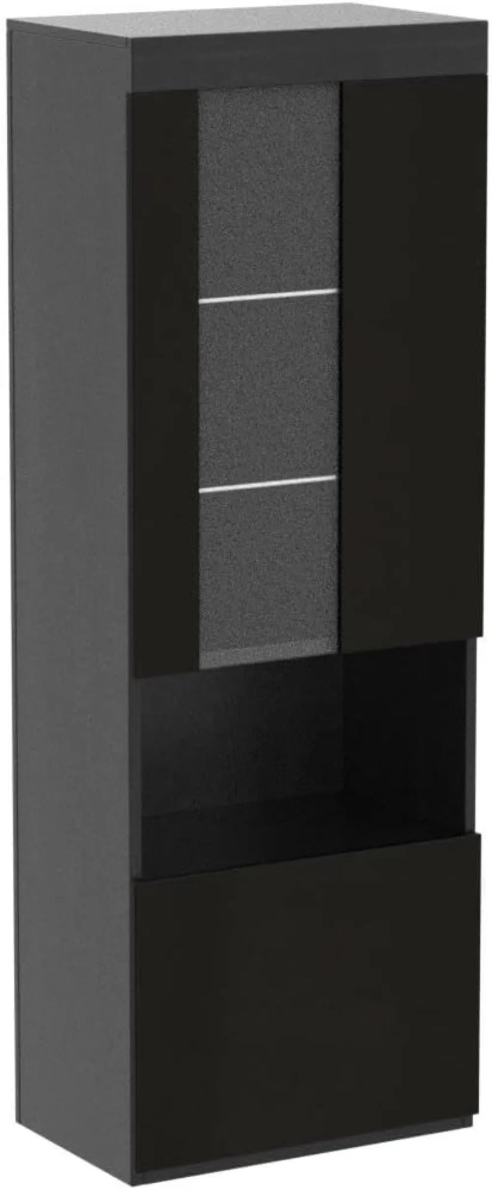 خزانة تخزين للكتب بطول 71 بوصة مع أبواب زجاجية، عرض رف كتب LED حديث عالي اللمعان مع 5 طبقات للتخزين