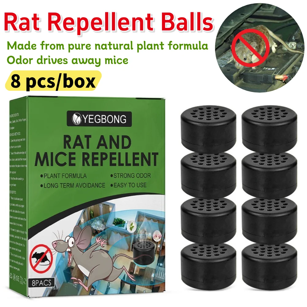 8Pcs Mice Repellent Deterrent Anti-Mouse Balls Rat Repellent Peppermint Oil for Outdoor Indoor Pest Insect Control
