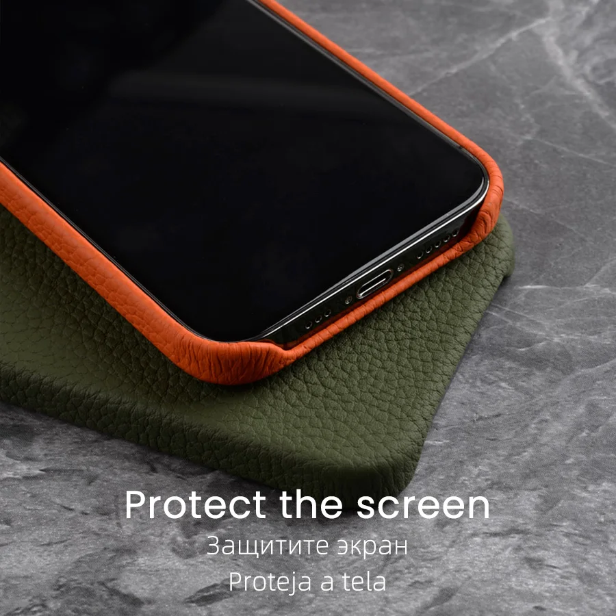 YMW Magnetic Premium Genuine Leather Case for iPhone 13 Pro Max mini Luxury Business High-end Cowhide Phone Cases Back Cover