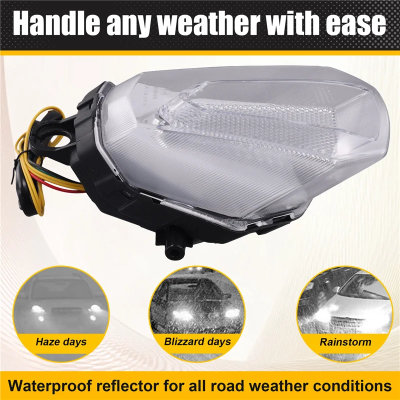 AB16-دراجة نارية الضوء الخلفي الفرامل الخلفية بدوره إشارة المتكاملة الذيل ضوء لسوزوكي GSXR1000 GSXR1000R 2017-2024 #3