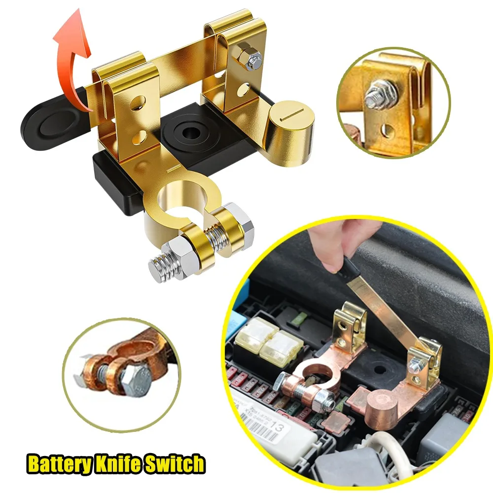 Conductor Universal Positive Negative Terminal Safety Knife Switch Pure Copper Locking Mechanism 12V24V Isolator Power Cut