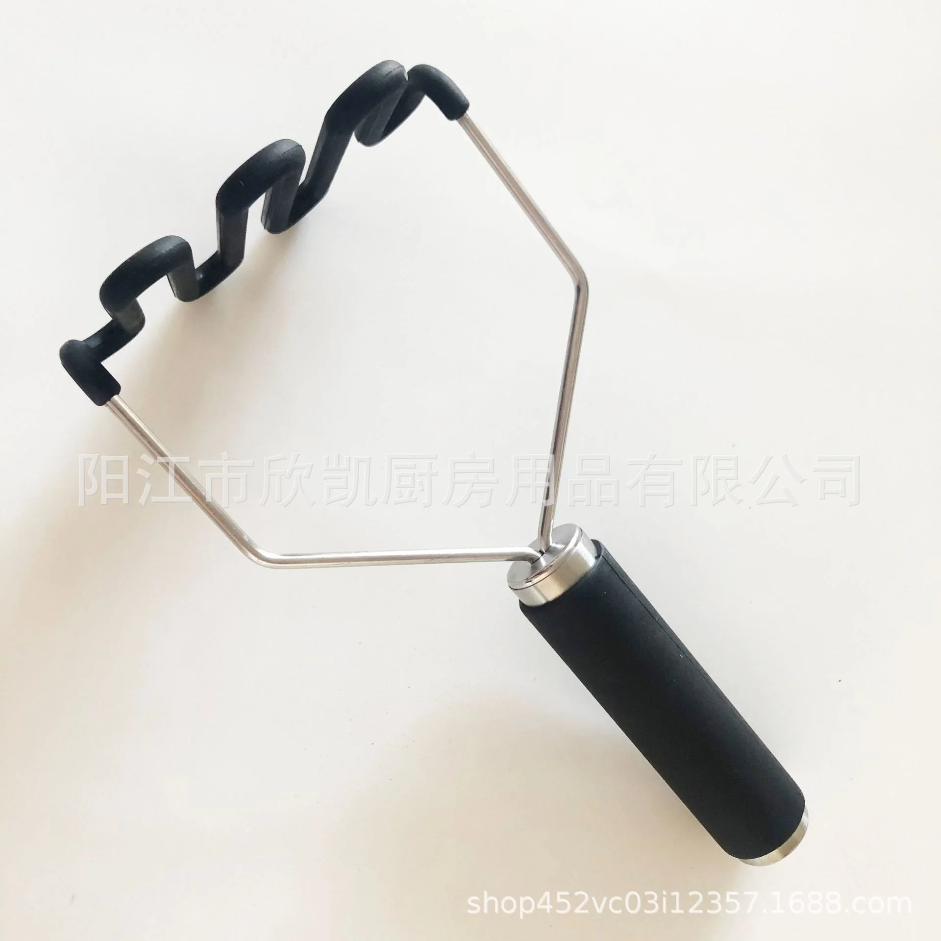 Stainless steel potato press with soft plastic handle for household kitchen potato masher stainless steel potato press