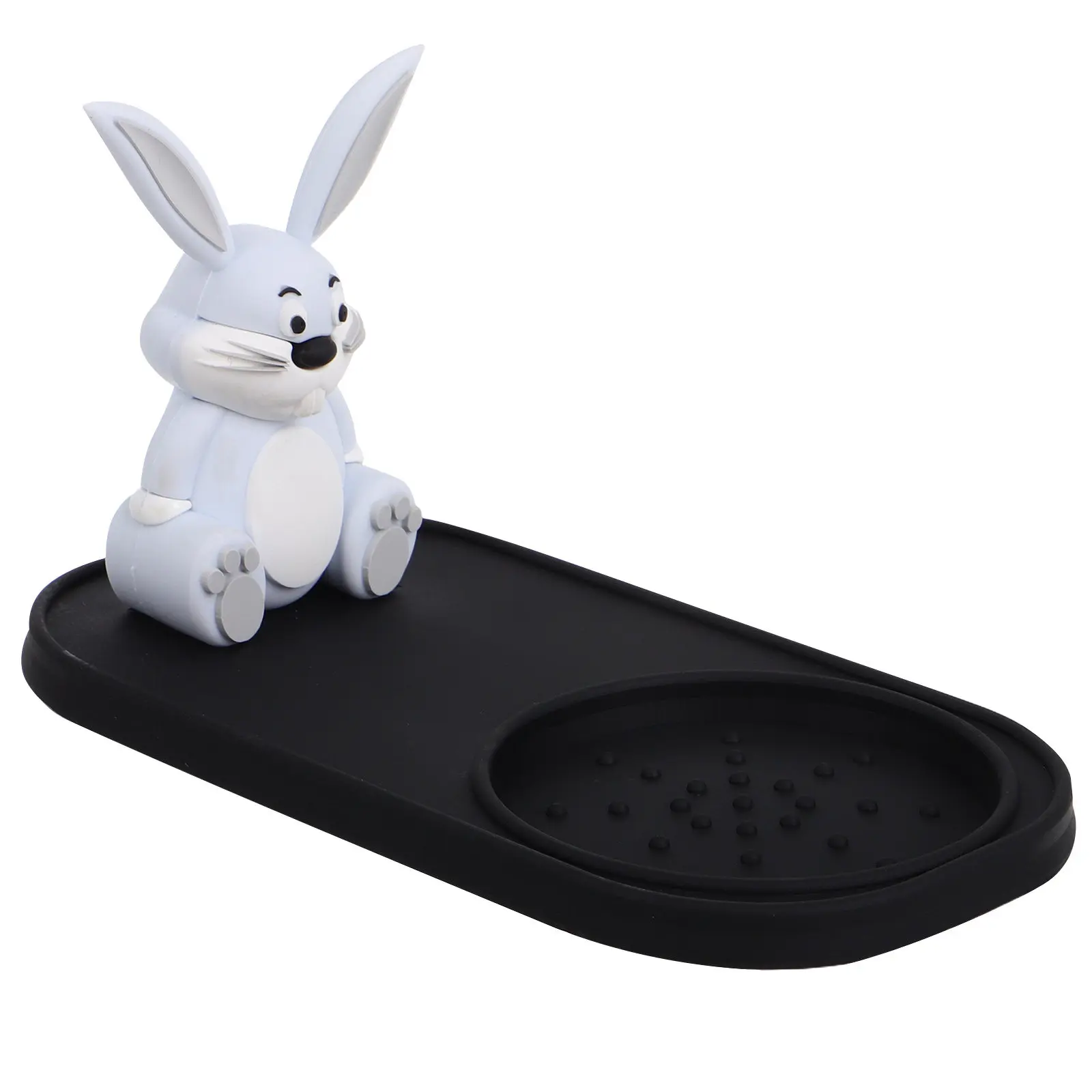 Espresso Tamping Mat Bunny Pattern Premium Silicone Non-Slip Coffee Powder Tamper Holder Protector for Machine Grinder Bar view 4