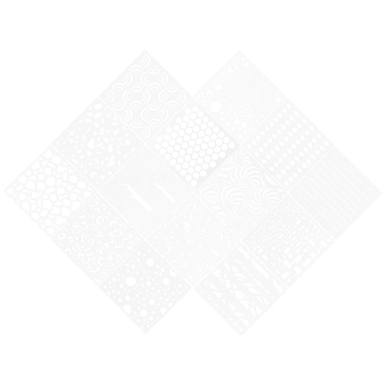 14Pcs Plastic Drawing Stencils Hollow-Out Painting DIY Templates for Canvas Paper Wall Decor Small Reusable Stencils for Artists