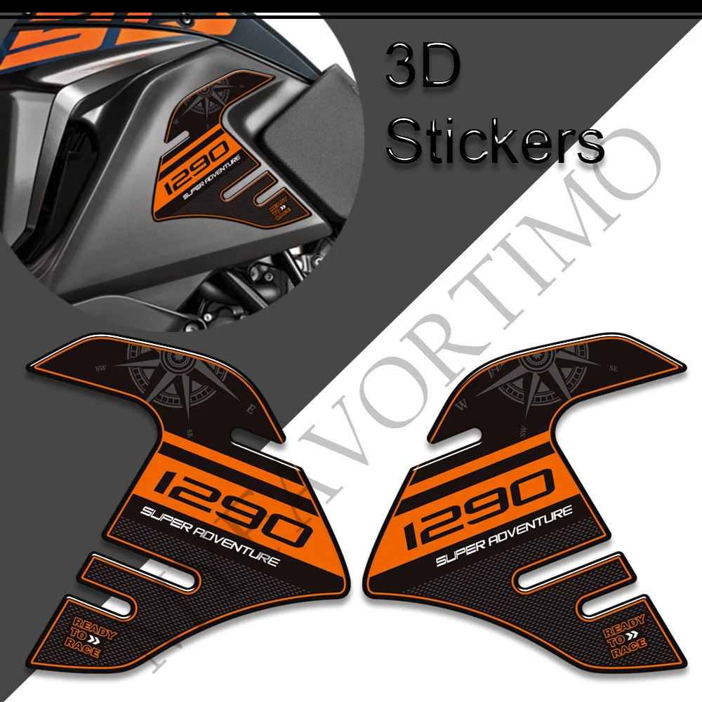 Motorcycle 3D Stickers For  1290 S R Super Adventure Tank Pad Side Grips Gas Fuel Oil Kit Knee Protection