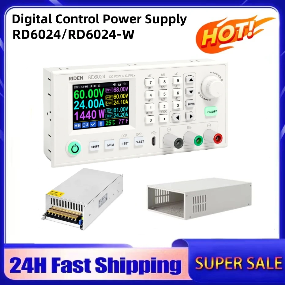 RD RD6024 RD6024W 60V 24A USB WiFi DC DC Adjustable Step Down Voltage Bench Power Supply Buck Converter & 1200W  AC DC PSU