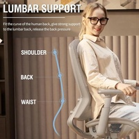 Ergonomic Desk Chair with Adjustable Lumbar Support, Armrests, Tilt Function, and Wide Comfortable Seat