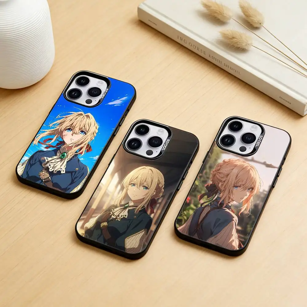 

Anime V-Violet evergarden Phone Case Color Silver Shell For IPhone 17 16 15 14 13 12 11 Pro Max Plus