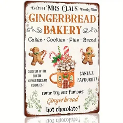 Mrs Claus Gingerbread Bakery Metal Sign Perfect Christmas Themed Retro Poster for Your Kitchen Cafe Bar or Farmhouse Xmas Wall