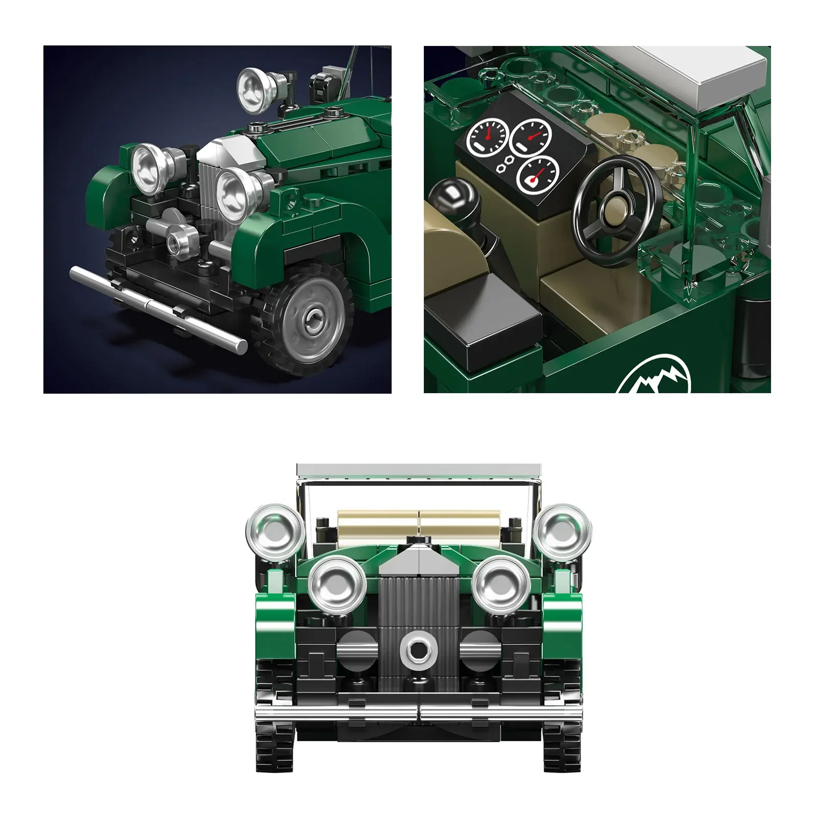 Mould King 27105 4-litrowy Superyczny Luksusowy Samochód Klocki Konstrukcyjne Mini Vintage Car Klasyczny Retro Model Pojazdu Kolekcjonerska Zabawka Idealny Prezent