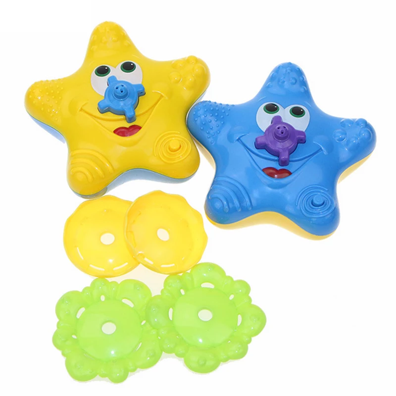 1pcs Baby Bath Toy Water Squirter Splash Spray Starfish Rotate Infant Interactive Education Bathroom Tub Doll For Kid Children